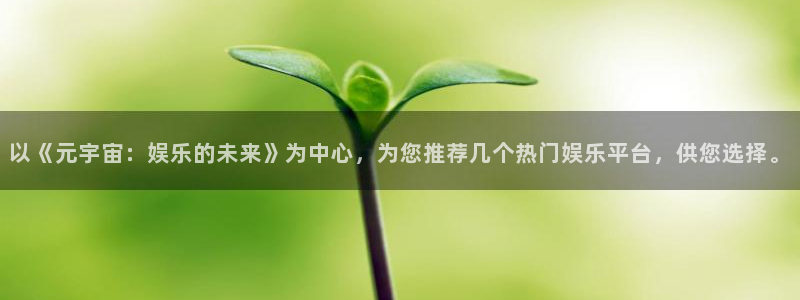 壹号娱乐体育合法嘛：以《元宇宙：娱乐的未来》为中心，为您推荐几个热门娱乐平台，供